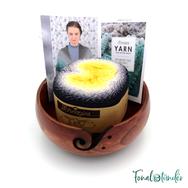 Színátmenetes kendő - fonal + minta + fonalatál csomag - pitypangsárga - Gradient Shawl - yarn + pattern + bowl diy kit - yellow Színátmenetes kendő - fonal + minta + fonalatál csomag - pitypangsárga - Gradient Shawl - yarn + pattern + bowl diy kit - yellow