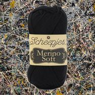Scheepjes Merino Soft 601 Pollock - fekete gyapjú fonal - black yarn blend Scheepjes Merino Soft 601 Pollock - fekete gyapjú fonal - black yarn blend