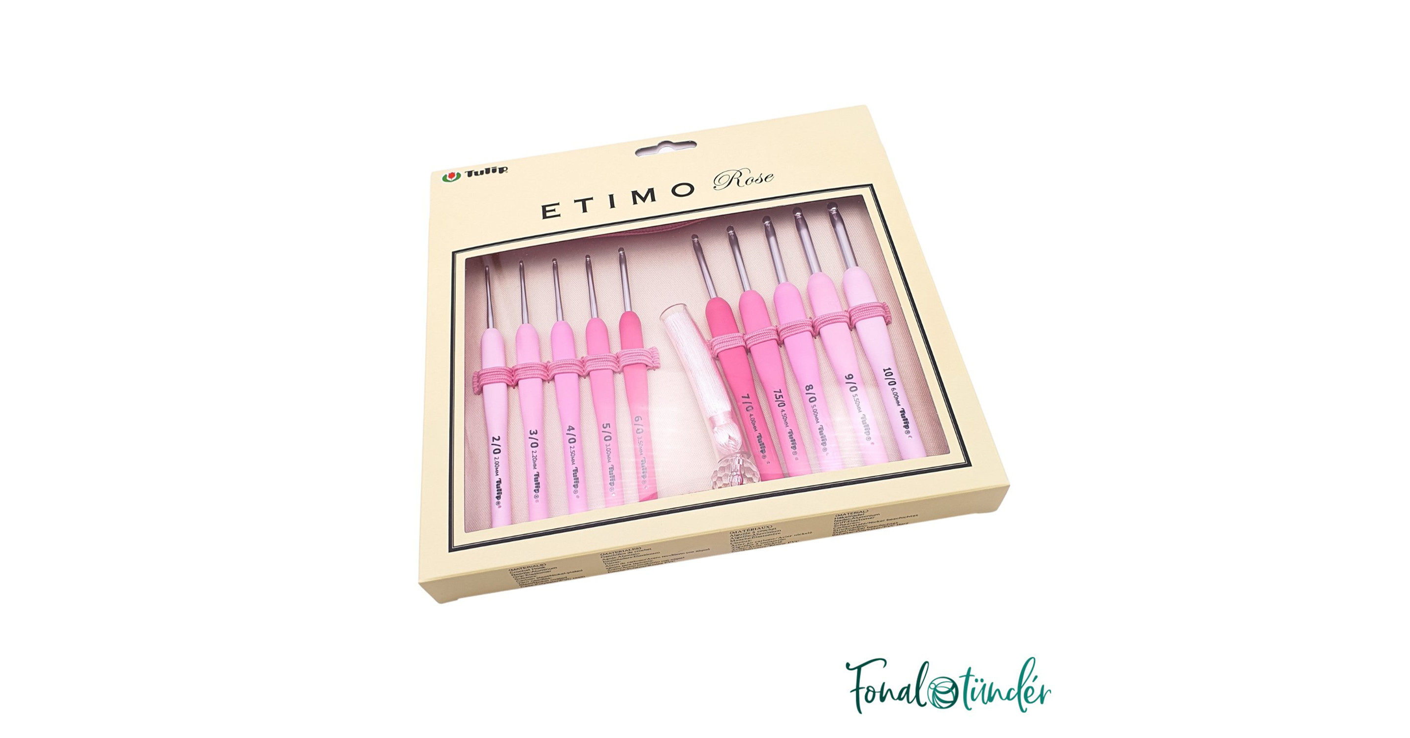 Tulip Etimo Rose készlet 26mm, olló, tűk rózsaszín tokban
