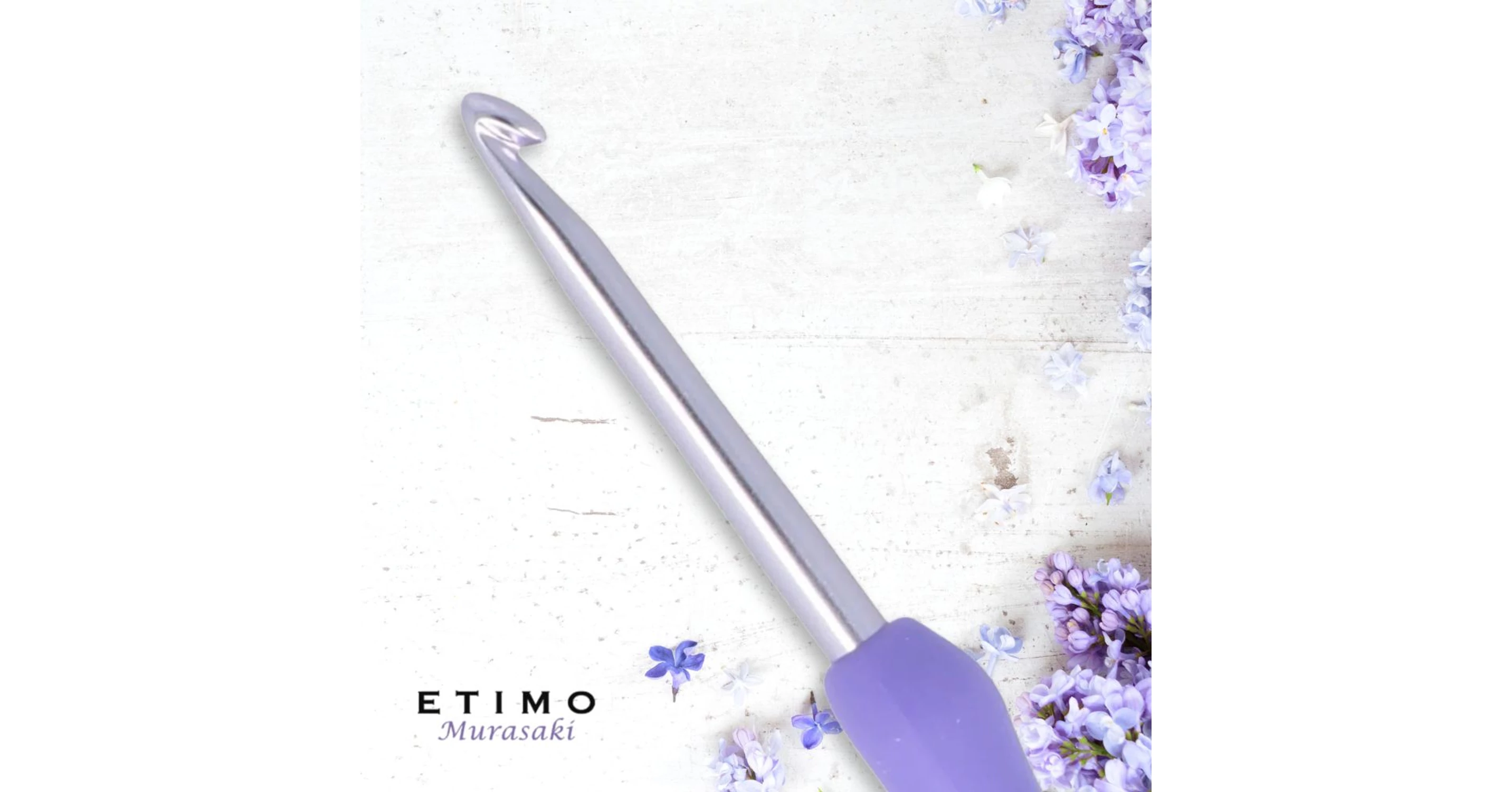 Tulip Etimo Murasaki 3.5mm crochet hook with soft grip made in Japan