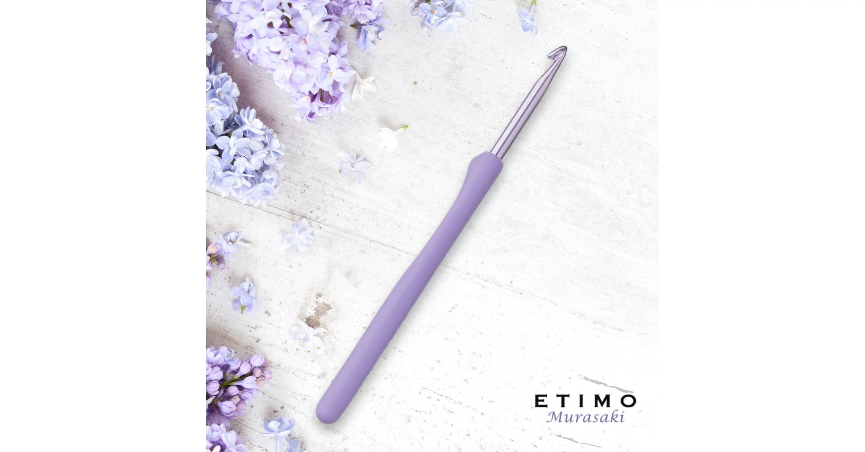Tulip Etimo Murasaki 5mm crochet hook with soft grip made in Japan