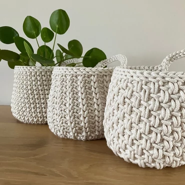 Durable Braided Fine - horgolt kosárkák