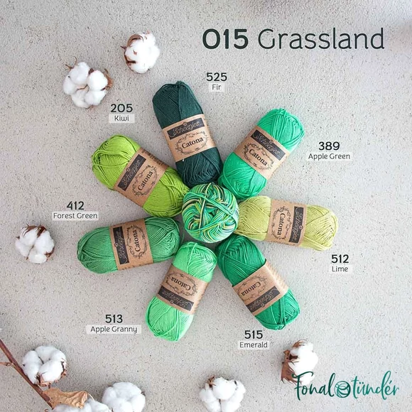 Scheepjes Catona Chroma 015 Grassland - multikolor pamut fonal  - cotton yarn - 50gramm