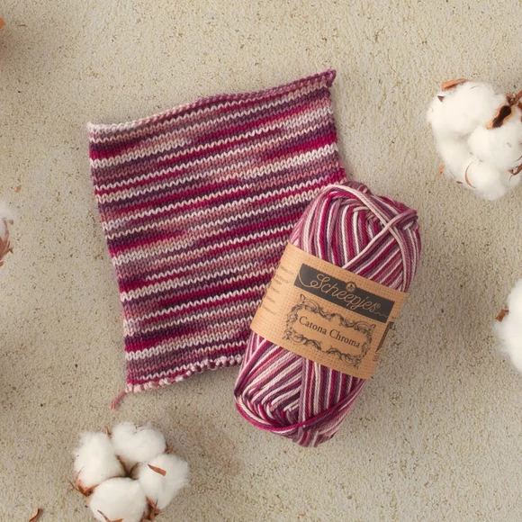 Scheepjes Catona Chroma 020 Chestnut - multikolor pamut fonal  - cotton yarn - 50gramm