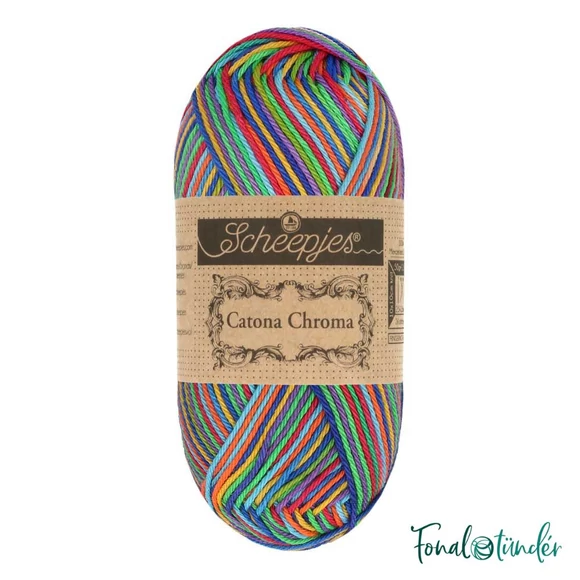 Scheepjes Catona Chroma 022 Rainbow - multikolor pamut fonal  - cotton yarn - 50gramm