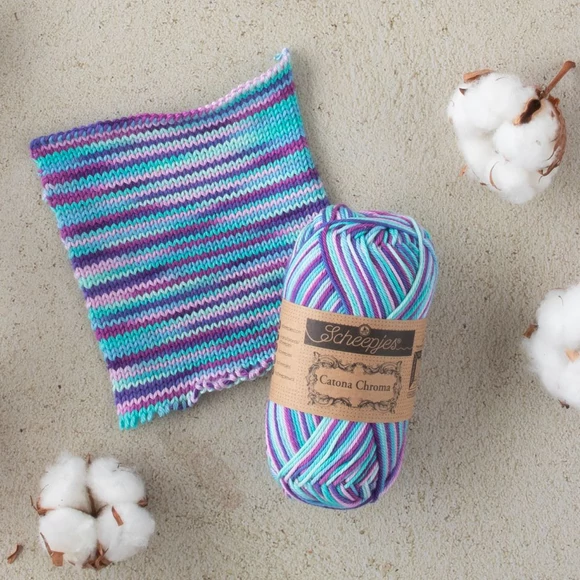 Scheepjes Catona Chroma 024 Sweet Pea - multikolor pamut fonal  - cotton yarn - 50gramm
