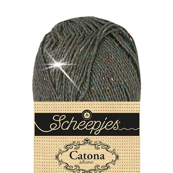 Scheepjes Catona Shine - 242 Metal Grey - Szivárványosan csillogó pamut fonal