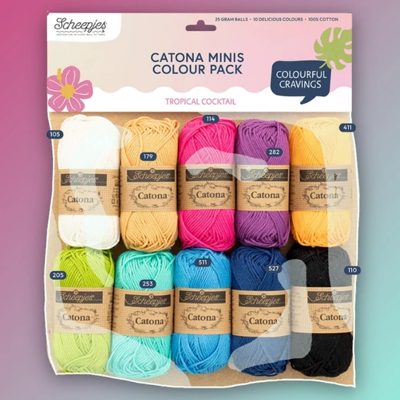 Scheepjes Catona Color Pack - Tropical Cocktail - cotton yarn - pamut fonalcsomag