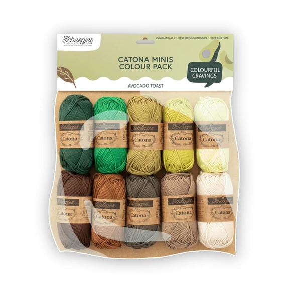 Scheepjes Catona Color Pack - Avocado Toast - cotton yarn - pamut fonalcsomag