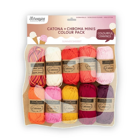 Scheepjes Catona Color Pack - Summer Sherbet - cotton yarn - pamut fonalcsomag