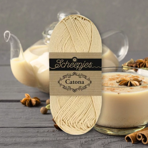 Scheepjes Catona 078 Chai Latte beige cotton yarm - bézs pamut fonal