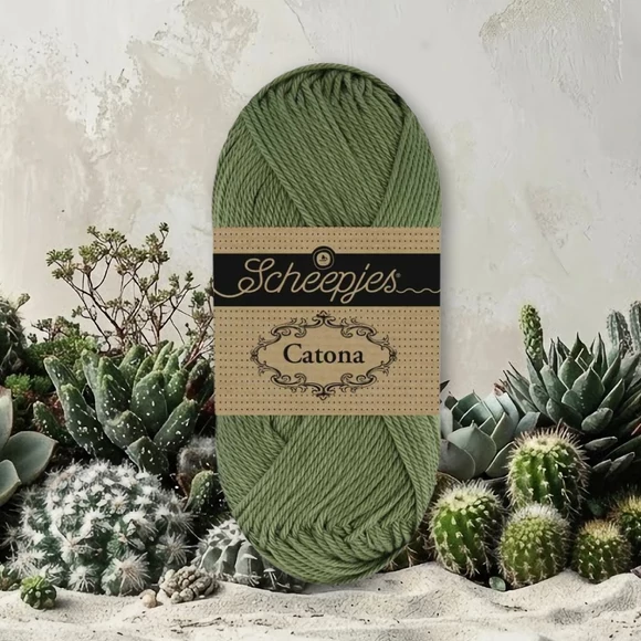 Scheepjes Catona 097 Cactus cotton yarn - meleg zöld pamut fonal