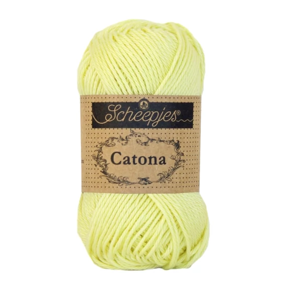 Scheepjes Catona 100 Lemon Chiffon - halvány sárga pamut fonal