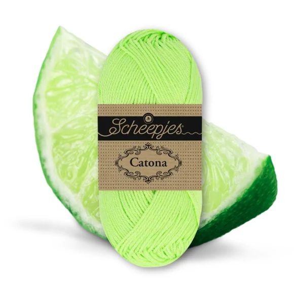 Scheepjes Catona 107 Fresh Lime cotton yarn - élénk sárgászöld pamut fonal