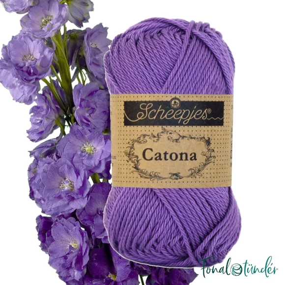 Scheepjes Catona 113 Delphinium - purple - lila - pamut fonal  - cotton yarn