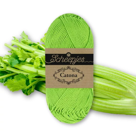 Scheepjes Catona 116 Celery cotton yarn - élénk zellerzöld pamut fonal