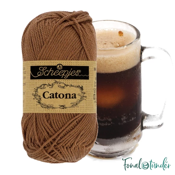 Scheepjes Catona 157 Root Beer - brown - barna - pamut fonal  - cotton yarn