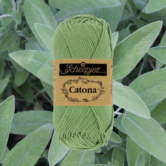 Scheepjes Catona 212 Sage Green - green - zöld - pamut fonal  - cotton yarn