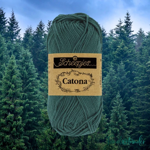 Scheepjes Catona 244 Spruce - sötét zöld - pamut fonal  - cotton yarn