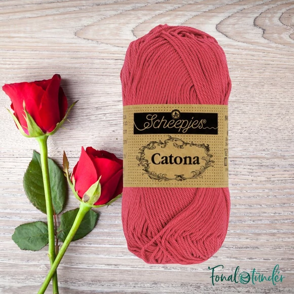 Scheepjes Catona 258 Rosewood - piros -pamut fonal  - cotton yarn