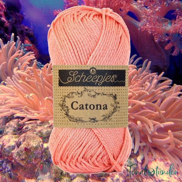 Scheepjes Catona Light Coral 264 - világos korall rózsaszín pamut fonal  - cotton yarn