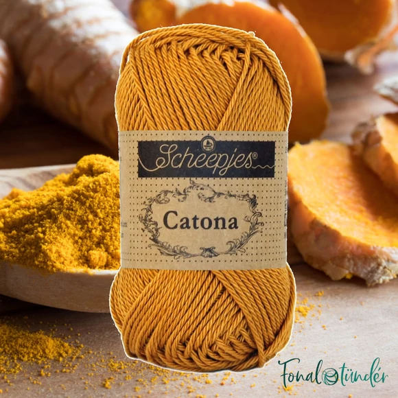 Scheepjes Catona 383 Ginger Gold - yellow - sárga - pamut fonal  - cotton yarn