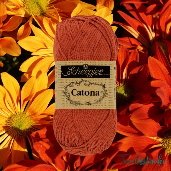Scheepjes Catona 388 Rust - rozsda vörös - pamut fonal  - cotton yarn