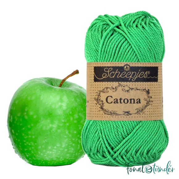 Scheepjes Catona 389 Apple Green - almazöld - pamut fonal  - cotton yarn