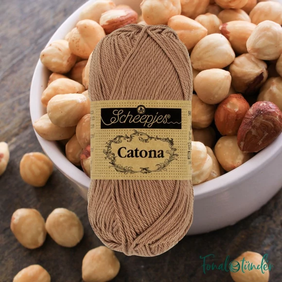 Scheepjes Catona 503 Hazelnut - brown - barna - pamut fonal  - cotton yarn