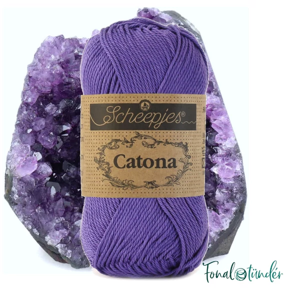 Scheepjes Catona 508 Deep Amethyst - purple - lila - pamut fonal  - cotton yarn