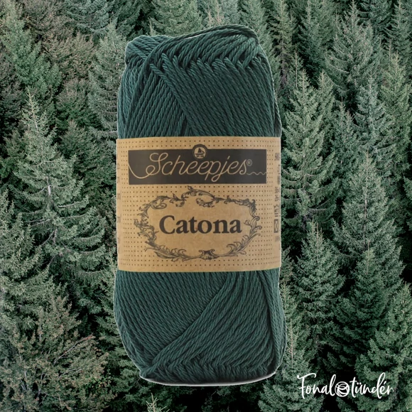 Scheepjes Catona 525 Fir - green - fenyőzöld - pamut fonal  - cotton yarn