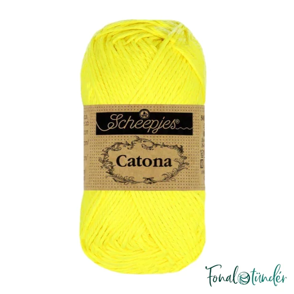 Scheepjes Catona 601 Neon Yellow - neonsárga pamut fonal