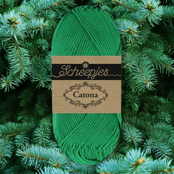 Scheepjes Catona 099 Pine cotton yarn - élénk friss zöld pamut fonal