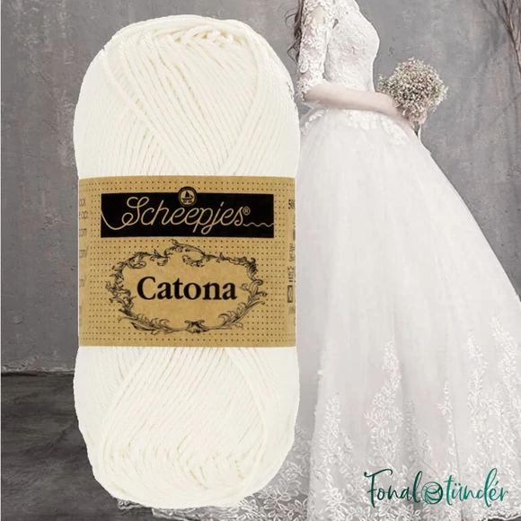 Scheepjes Catona Bridal White 105 - pamut fonal  - cotton yarn - 50gramm