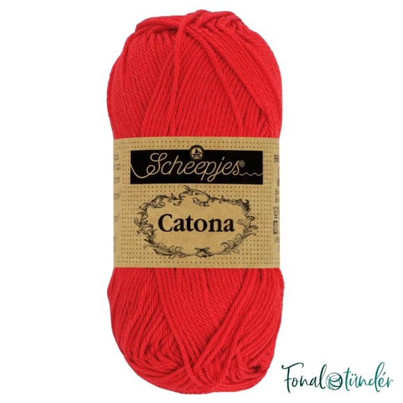 Scheepjes Catona 115 Hot Red - tűzpiros -pamut fonal  - cotton yarn - 50gramm