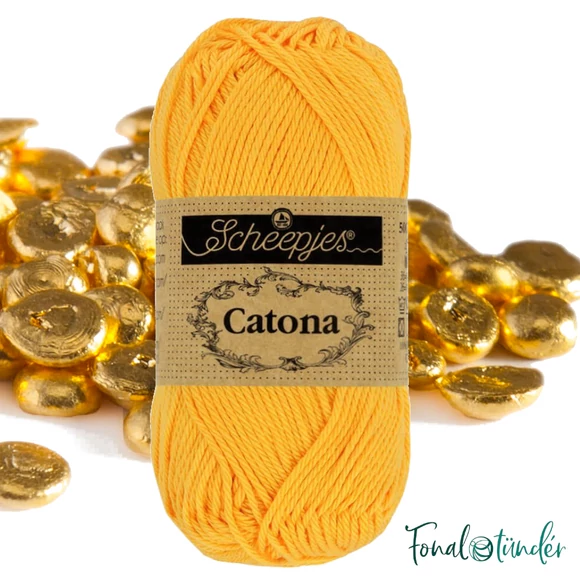 Scheepjes Catona 208 Yellow Gold - yellow - sárga - pamut fonal  - cotton yarn - 50gramm