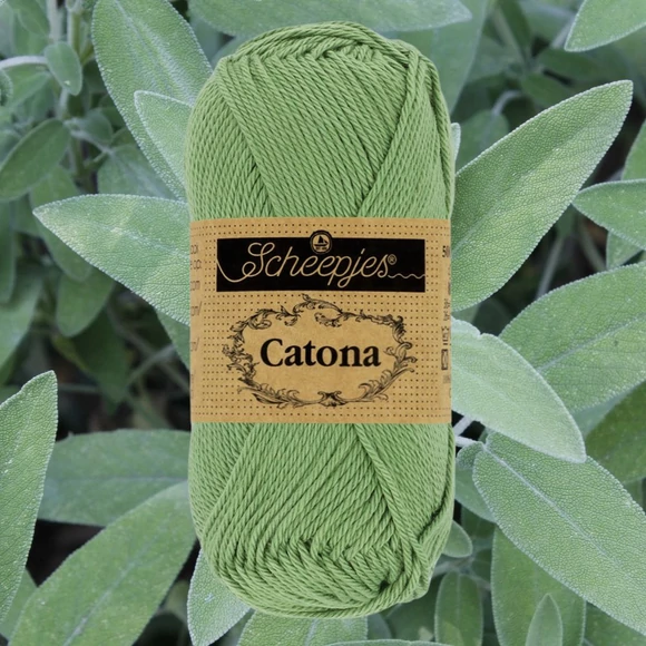 Scheepjes Catona 212 Sage Green - zsálya zöld - pamut fonal  - cotton yarn