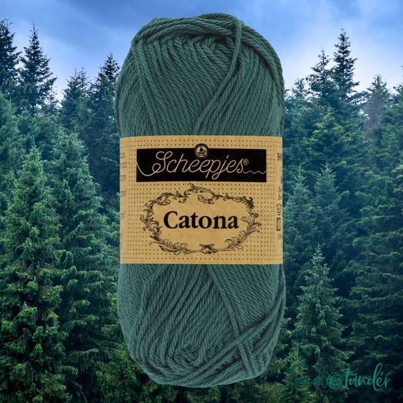 Scheepjes Catona 244 Spruce - green - fenyőzöld - pamut fonal  - cotton yarn - 50gramm