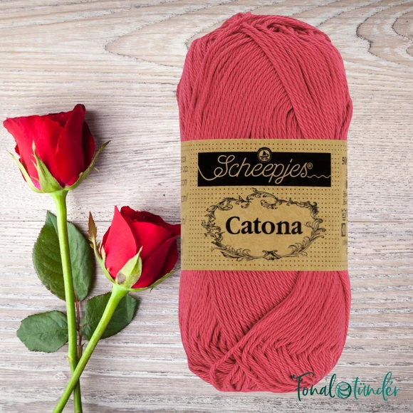 Scheepjes Catona 258 Rosewood - piros pamut fonal  - cotton yarn - 50gramm