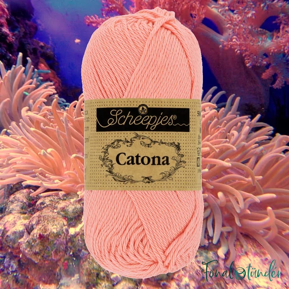 Scheepjes Catona Light Coral 264 - korall rózsaszín pamut fonal  - cotton yarn - 50gramm