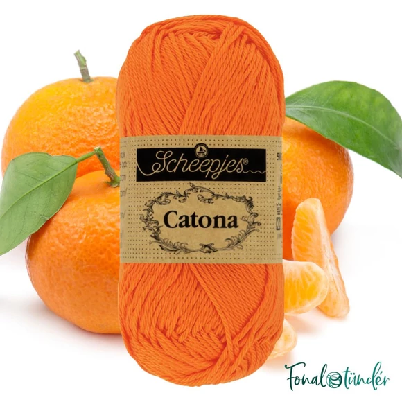 Scheepjes Catona 281 Tangerine - pamut fonal  - cotton yarn - 50 gramm