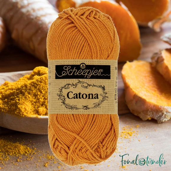 Scheepjes Catona 383 Ginger Gold - yellow - sárga - pamut fonal  - cotton yarn - 50gramm