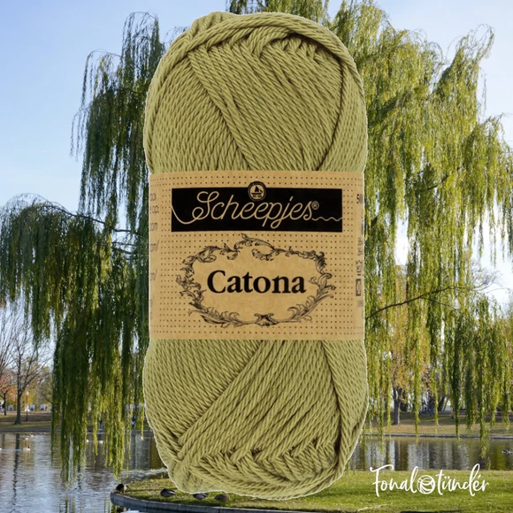 Scheepjes Catona 395 Willow - green - zöld- pamut fonal  - cotton yarn - 50gramm