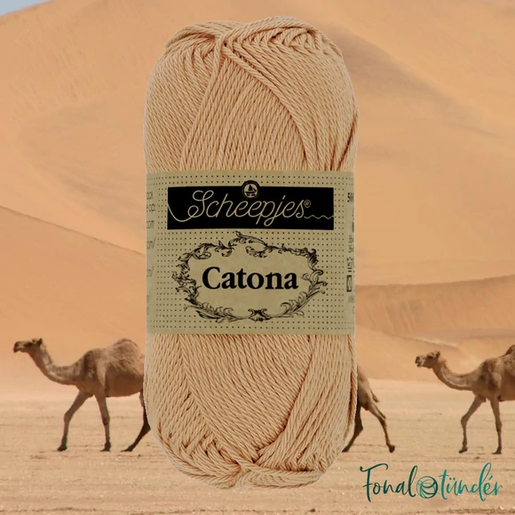 Scheepjes Catona 502 Camel - beige - bézs / drapp - pamut fonal  - cotton yarn - 50gramm