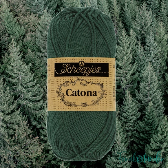Scheepjes Catona 525 Fir - green - fenyőzöld - pamut fonal  - cotton yarn -50gramm