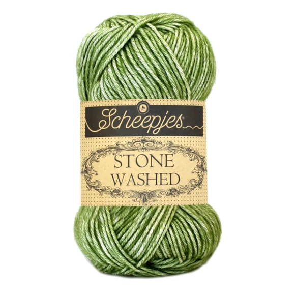 Scheepjes Stone Washed 806 Canadian Jade - jade zöld pamut keverék fonal