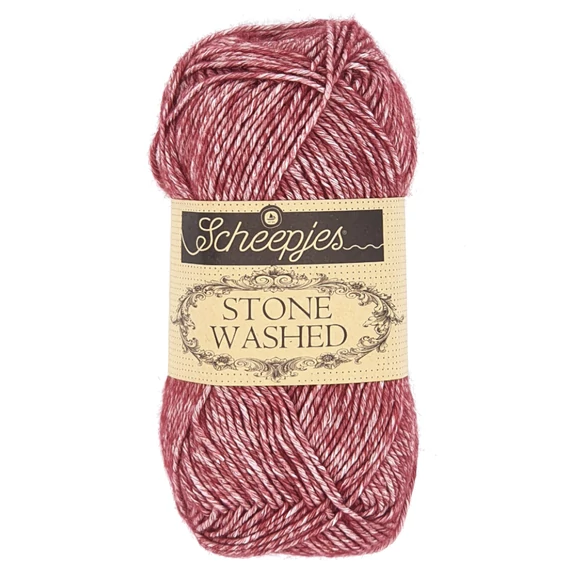 Scheepjes Stone Washed 810 Garnet - lila pamut keverék fonal