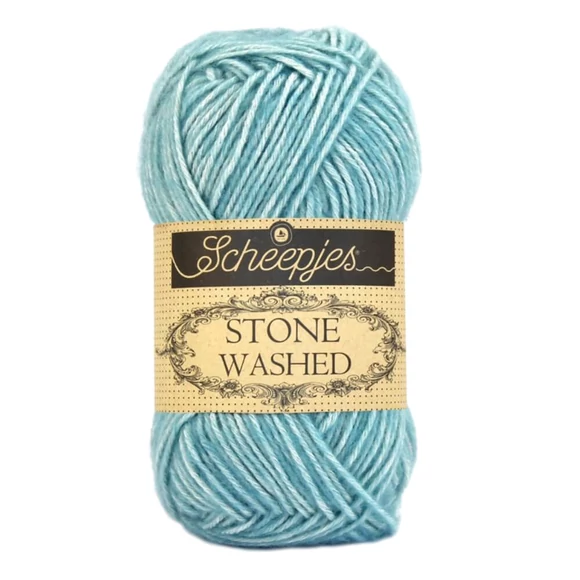 Scheepjes Stone Washed 824 Turquoise - türkiz pamut fonal - cotton yarn