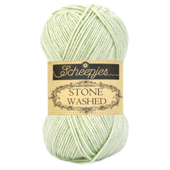 Scheepjes Stone Washed 819 New Jade - halvány zöld pamut fonal - light green cotton yarn