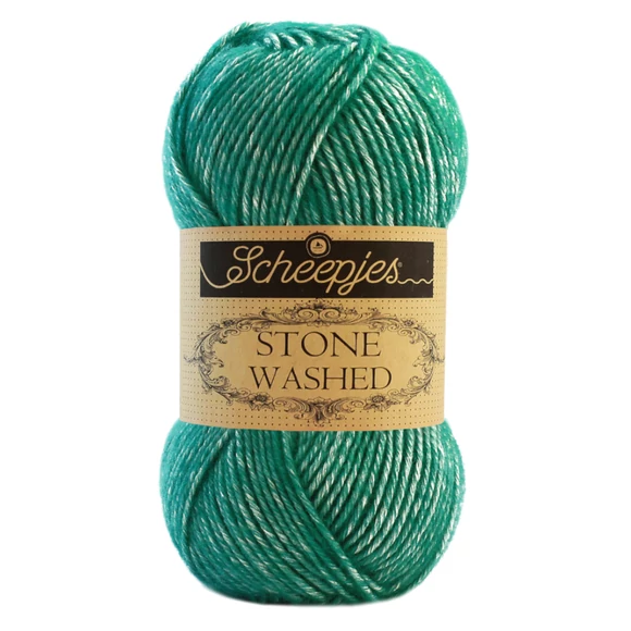Scheepjes Stone Washed 825 Malachite - malahit zöld pamut keverék fonal
